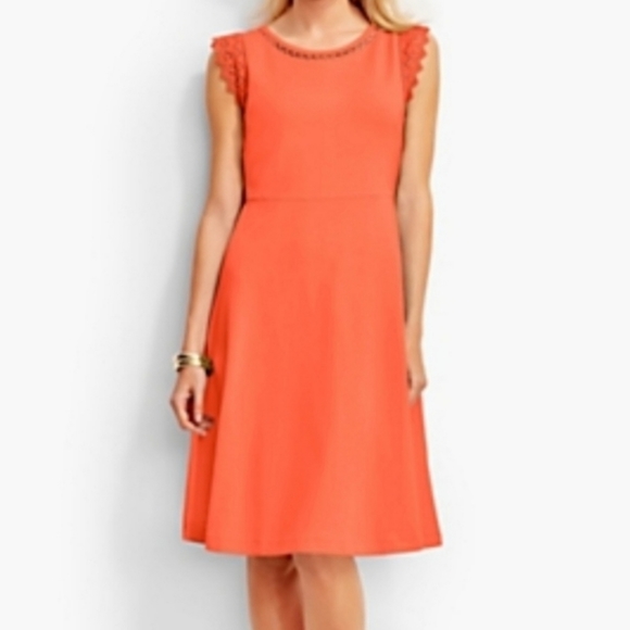 Talbots orange midi dress size M - Picture 1 of 11